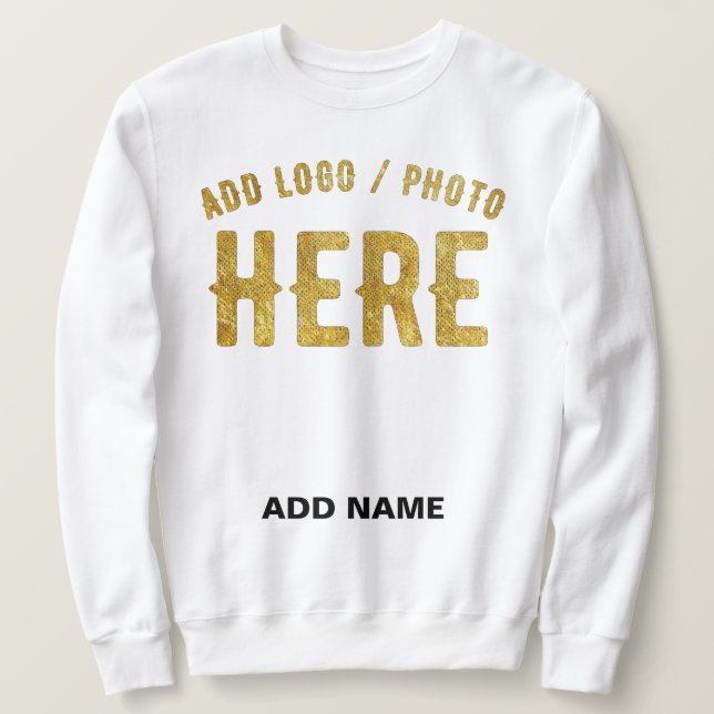 STYLISH MODERN CUSTOMIZABLE WHITE VERIFIED BRANDED SWEATSHIRT (Design Front)