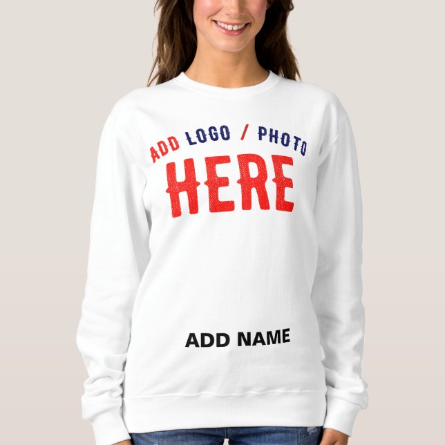 STYLISH MODERN CUSTOMIZABLE WHITE VERIFIED BRANDED SWEATSHIRT (Front)