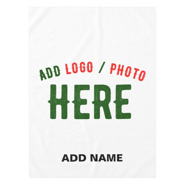 STYLISH MODERN CUSTOMIZABLE WHITE VERIFIED BRANDED TABLECLOTH (Front)
