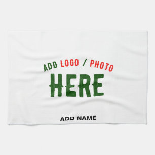 STYLISH MODERN CUSTOMIZABLE WHITE VERIFIED BRANDED TEA TOWEL