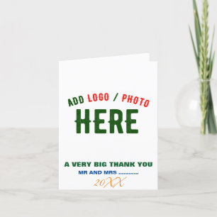 STYLISH MODERN CUSTOMIZABLE WHITE VERIFIED BRANDED THANK YOU CARD