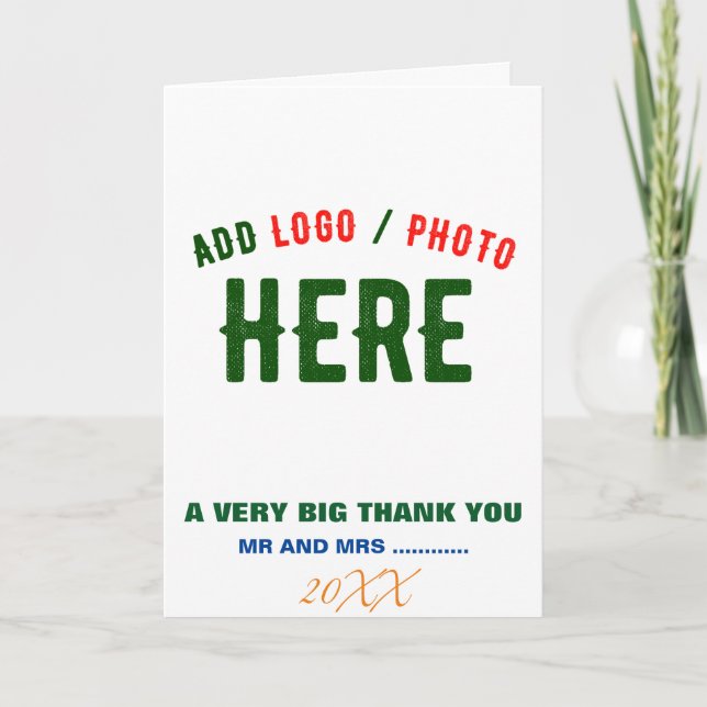 STYLISH MODERN CUSTOMIZABLE WHITE VERIFIED BRANDED THANK YOU CARD (Front)
