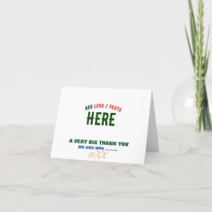 STYLISH MODERN CUSTOMIZABLE WHITE VERIFIED BRANDED THANK YOU CARD