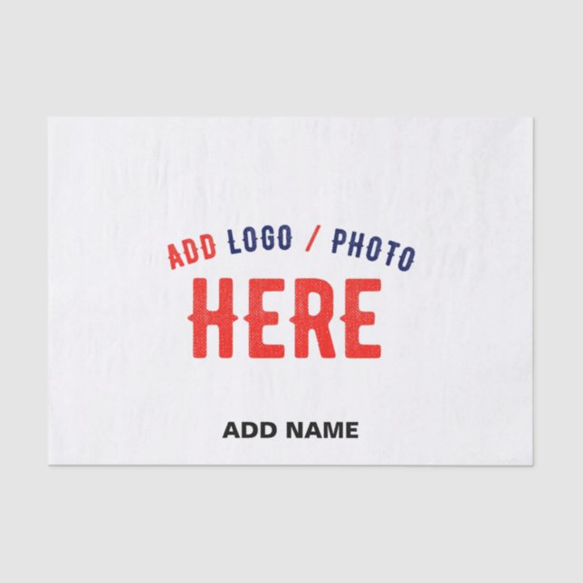 STYLISH MODERN CUSTOMIZABLE WHITE VERIFIED BRANDED TISSUE PAPER (Front)