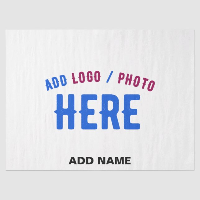 STYLISH MODERN CUSTOMIZABLE WHITE VERIFIED BRANDED TISSUE PAPER (Front)