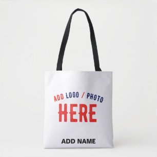 STYLISH MODERN CUSTOMIZABLE WHITE VERIFIED BRANDED TOTE BAG