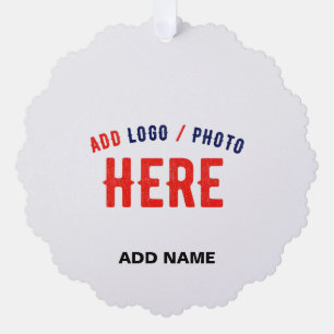 STYLISH MODERN CUSTOMIZABLE WHITE VERIFIED BRANDED TREE DECORATION CARD