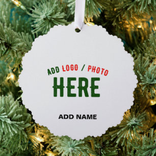 STYLISH MODERN CUSTOMIZABLE WHITE VERIFIED BRANDED TREE DECORATION CARD