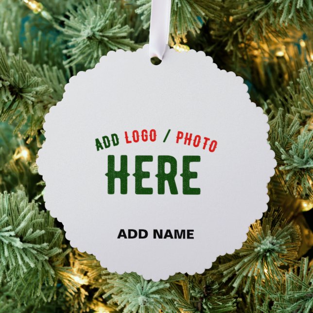 STYLISH MODERN CUSTOMIZABLE WHITE VERIFIED BRANDED TREE DECORATION CARD (Insitu (Tree))