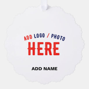 STYLISH MODERN CUSTOMIZABLE WHITE VERIFIED BRANDED TREE DECORATION CARD