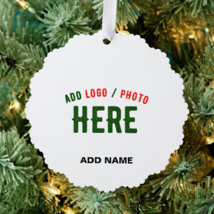 STYLISH MODERN CUSTOMIZABLE WHITE VERIFIED BRANDED TREE DECORATION CARD