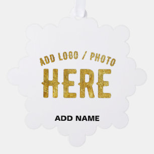 STYLISH MODERN CUSTOMIZABLE WHITE VERIFIED BRANDED TREE DECORATION CARD