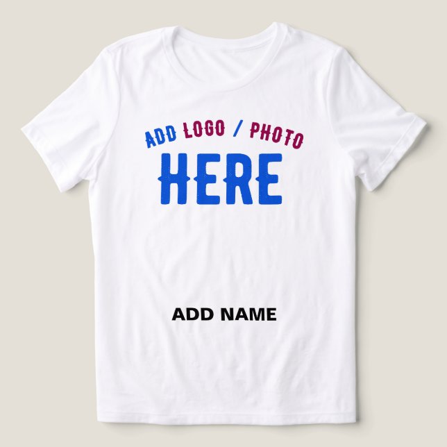 STYLISH MODERN CUSTOMIZABLE WHITE VERIFIED BRANDED Tri-Blend SHIRT (Design Front)
