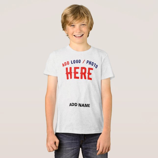 STYLISH MODERN CUSTOMIZABLE WHITE VERIFIED BRANDED Tri-Blend SHIRT (Front Full)