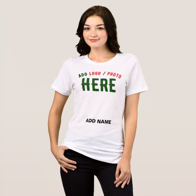 STYLISH MODERN CUSTOMIZABLE WHITE VERIFIED BRANDED Tri-Blend SHIRT (Front Full)