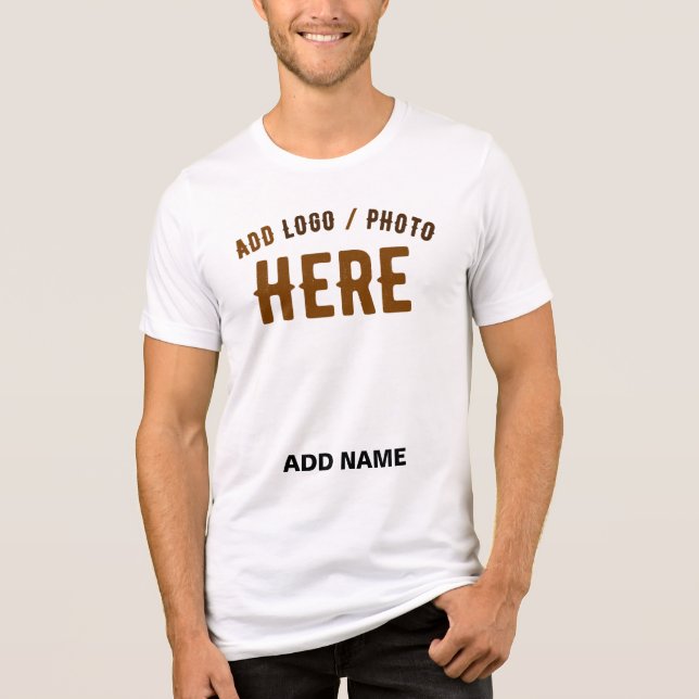 STYLISH MODERN CUSTOMIZABLE WHITE VERIFIED BRANDED Tri-Blend SHIRT (Front)