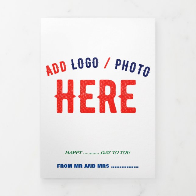 STYLISH MODERN CUSTOMIZABLE WHITE VERIFIED BRANDED Tri-Fold CARD (Cover)