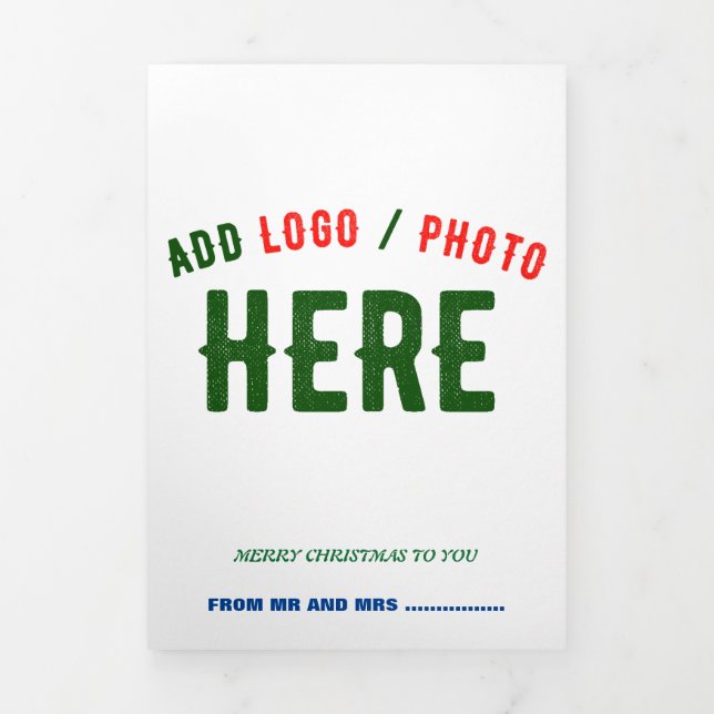 STYLISH MODERN CUSTOMIZABLE WHITE VERIFIED BRANDED Tri-Fold CARD (Cover)