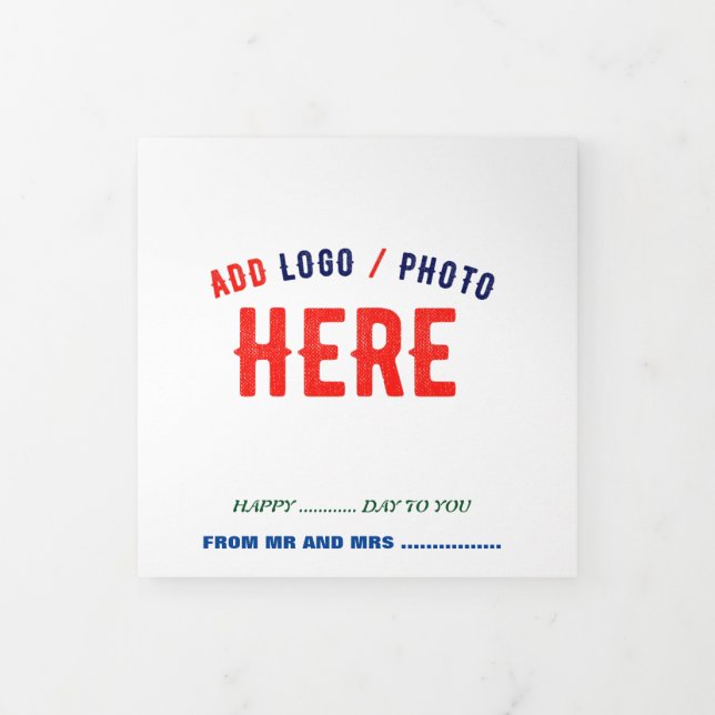 STYLISH MODERN CUSTOMIZABLE WHITE VERIFIED BRANDED Tri-Fold CARD (Cover)