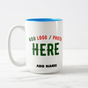 STYLISH MODERN CUSTOMIZABLE WHITE VERIFIED BRANDED Two-Tone COFFEE MUG