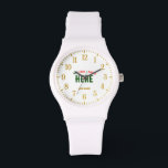 STYLISH MODERN CUSTOMIZABLE WHITE VERIFIED BRANDED WATCH<br><div class="desc">THIS IS A DESIGN FITTING FOR EVERYONE.YOU CAN CHANGE, RESIZE OR ADD LOGO, PHOTO, TEXT AND COLOURS THE WAY YOU LIKE.THANK YOU.</div>