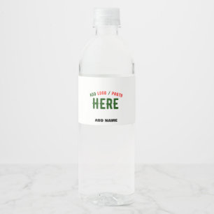 STYLISH MODERN CUSTOMIZABLE WHITE VERIFIED BRANDED WATER BOTTLE LABEL