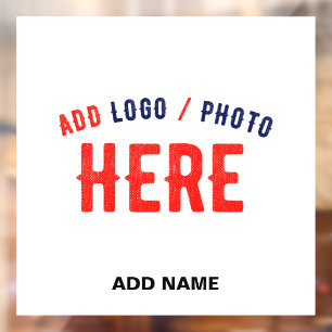 STYLISH MODERN CUSTOMIZABLE WHITE VERIFIED BRANDED WINDOW CLING