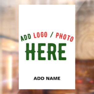 STYLISH MODERN CUSTOMIZABLE WHITE VERIFIED BRANDED WINDOW CLING