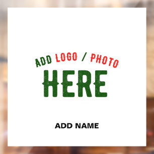 STYLISH MODERN CUSTOMIZABLE WHITE VERIFIED BRANDED WINDOW CLING