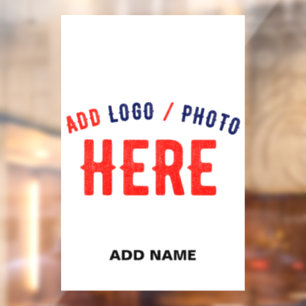 STYLISH MODERN CUSTOMIZABLE WHITE VERIFIED BRANDED WINDOW CLING