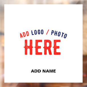 STYLISH MODERN CUSTOMIZABLE WHITE VERIFIED BRANDED WINDOW CLING