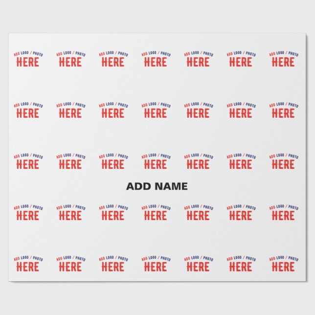 STYLISH MODERN CUSTOMIZABLE WHITE VERIFIED BRANDED WRAPPING PAPER (Flat)