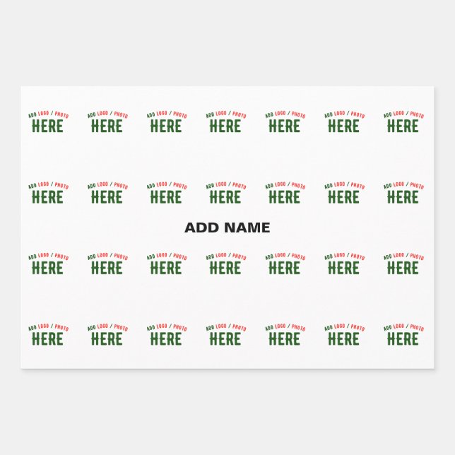STYLISH MODERN CUSTOMIZABLE WHITE VERIFIED BRANDED WRAPPING PAPER SHEET (Front)