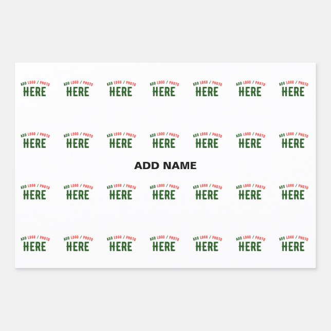 STYLISH MODERN CUSTOMIZABLE WHITE VERIFIED BRANDED WRAPPING PAPER SHEET (Front)
