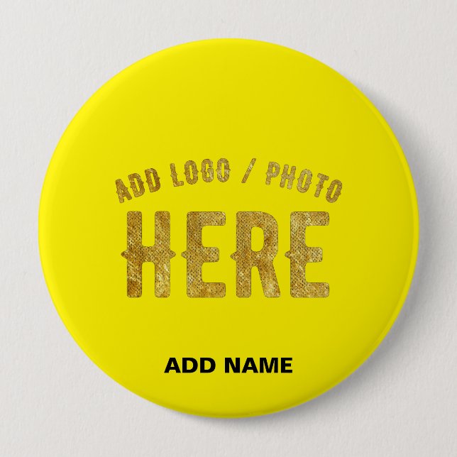 STYLISH MODERN CUSTOMIZABLE YELLOW VERIFIED BRAND 10 CM ROUND BADGE (Front)