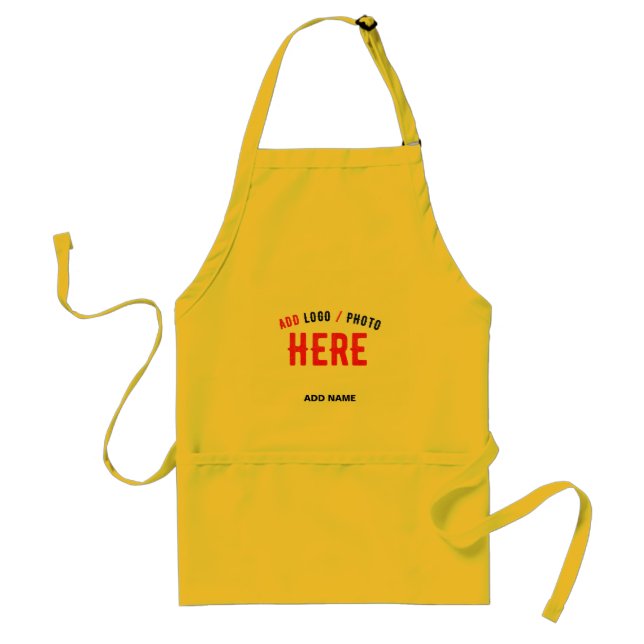 STYLISH MODERN CUSTOMIZABLE YELLOW VERIFIED BRAND STANDARD APRON (Front)
