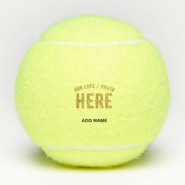 STYLISH MODERN CUSTOMIZABLE YELLOW VERIFIED BRAND TENNIS BALLS (Front)