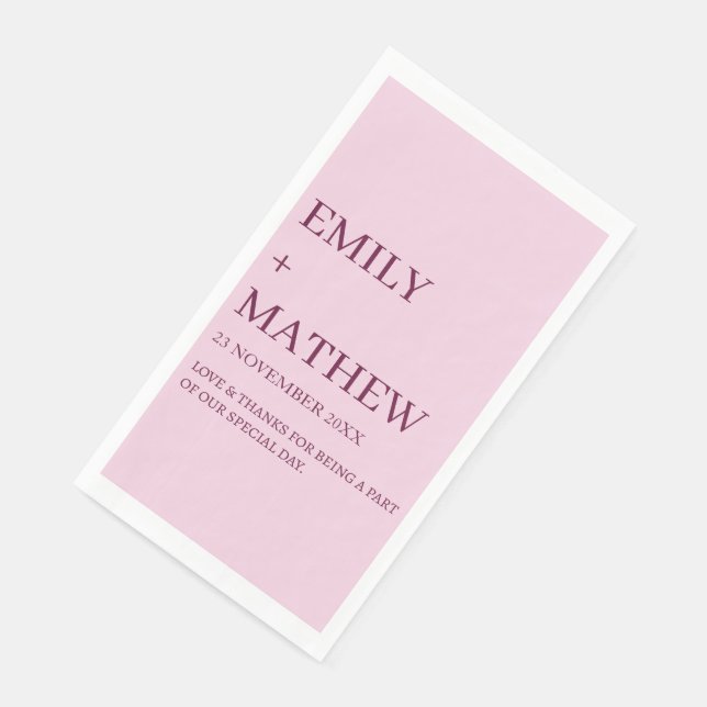 STYLISH MODERN CUSTOMIZED ELEGANT CLASSIC WEDDING  NAPKIN (Corner)