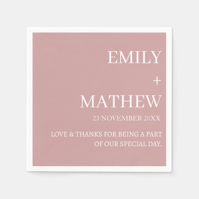 STYLISH MODERN CUSTOMIZED ELEGANT CLASSIC WEDDING  NAPKIN (Front)