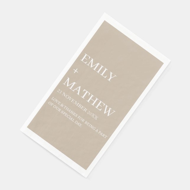 STYLISH MODERN CUSTOMIZED ELEGANT CLASSIC WEDDING  NAPKIN (Corner)