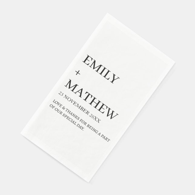 STYLISH MODERN CUSTOMIZED ELEGANT CLASSIC WEDDING  NAPKIN (Corner)