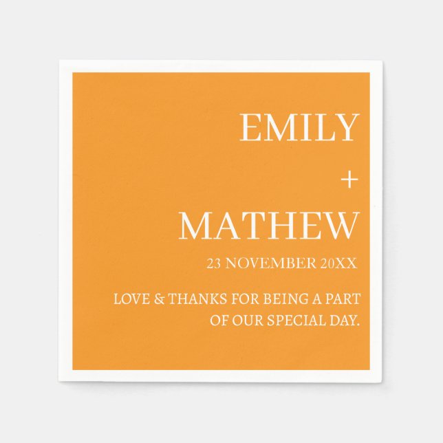 STYLISH MODERN CUSTOMIZED ELEGANT CLASSIC WEDDING  NAPKIN (Front)