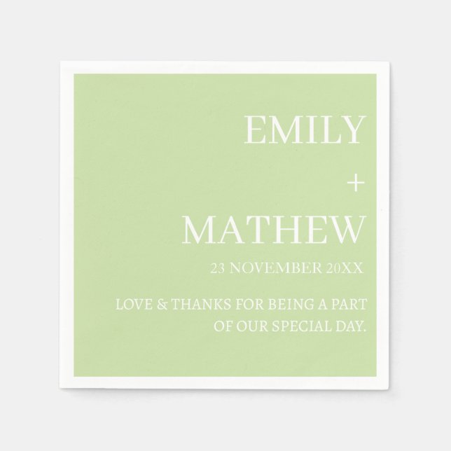 STYLISH MODERN CUSTOMIZED ELEGANT CLASSIC WEDDING  NAPKIN (Front)