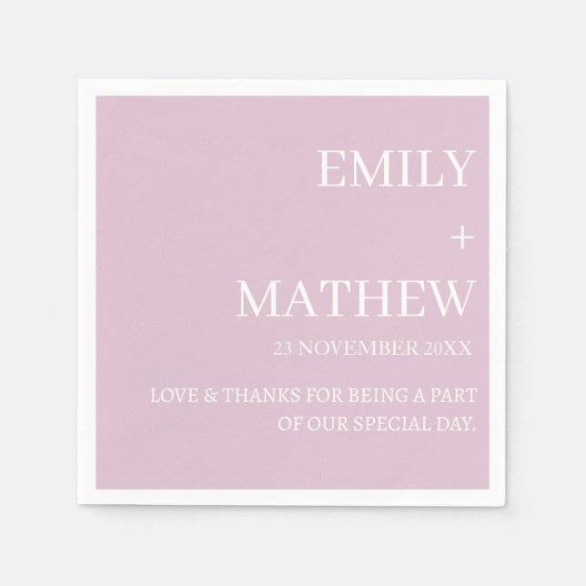 STYLISH MODERN CUSTOMIZED ELEGANT CLASSIC WEDDING  NAPKIN (Front)