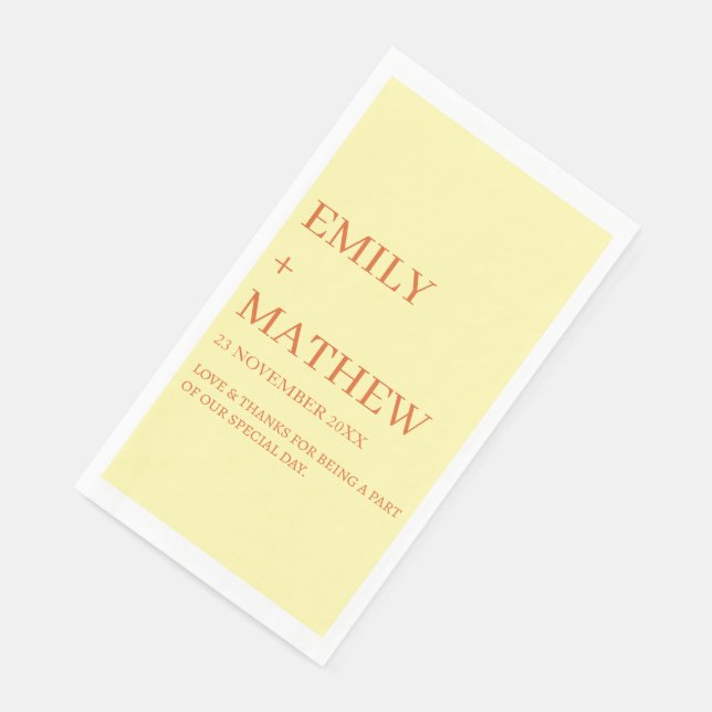 STYLISH MODERN CUSTOMIZED ELEGANT CLASSIC WEDDING  NAPKIN (Corner)