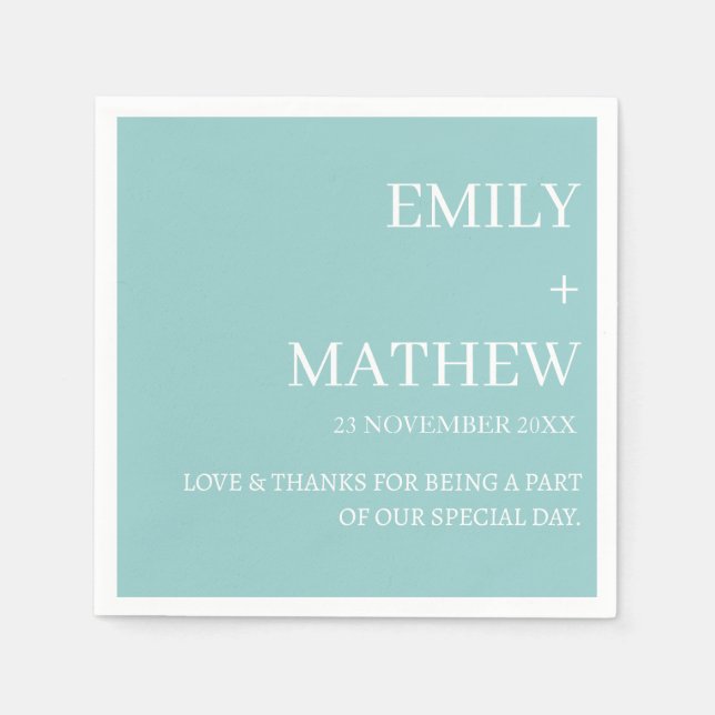 STYLISH MODERN CUSTOMIZED ELEGANT CLASSIC WEDDING  NAPKIN (Front)