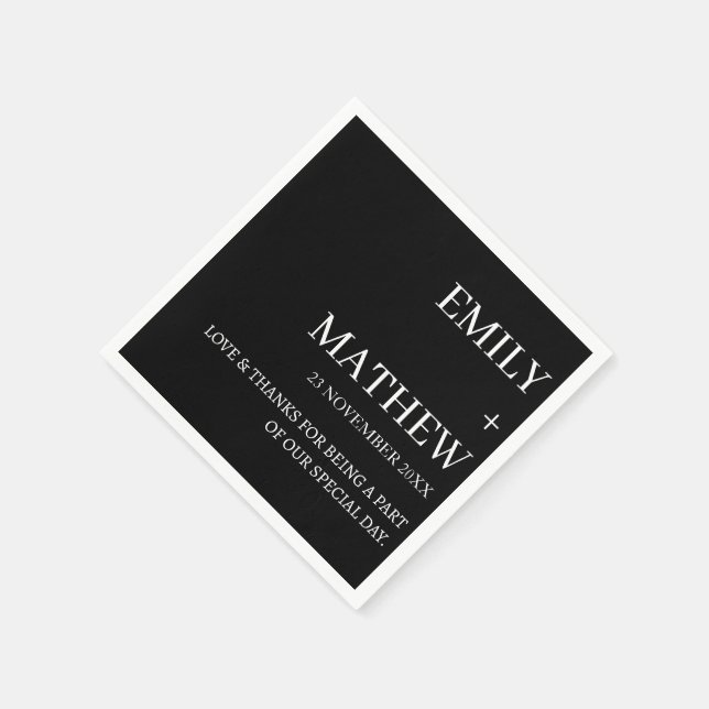 STYLISH MODERN CUSTOMIZED ELEGANT CLASSIC WEDDING  NAPKIN (Corner)