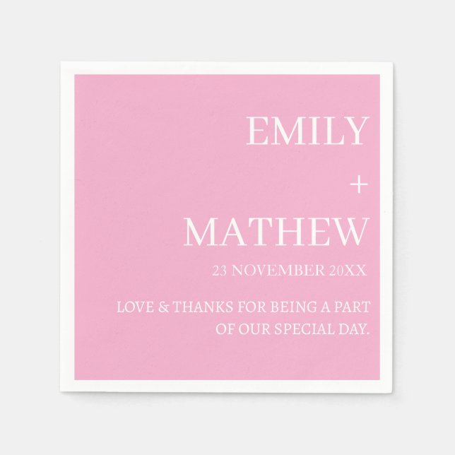 STYLISH MODERN CUSTOMIZED ELEGANT CLASSIC WEDDING  NAPKIN (Front)