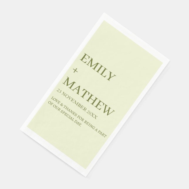 STYLISH MODERN CUSTOMIZED ELEGANT CLASSIC WEDDING  NAPKIN (Corner)