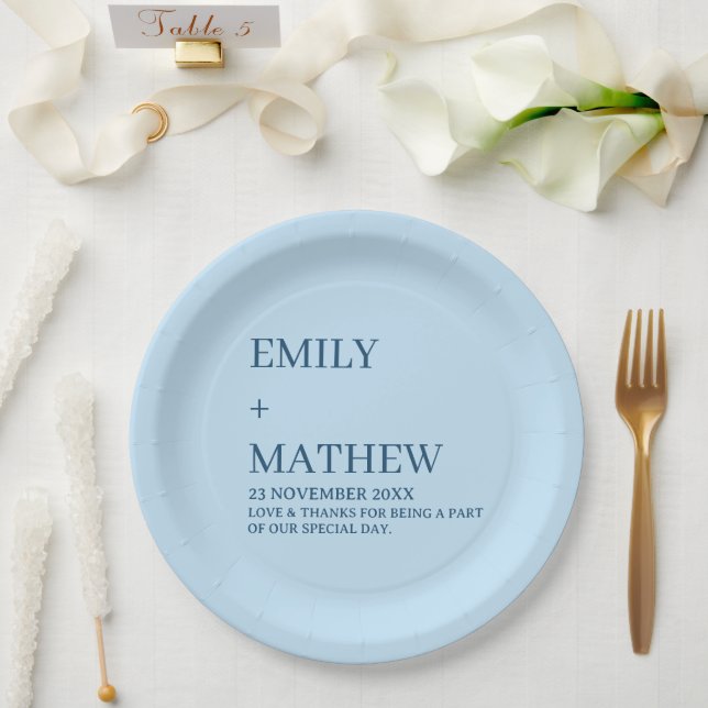 STYLISH MODERN CUSTOMIZED ELEGANT CLASSIC WEDDING  PAPER PLATE (Wedding)